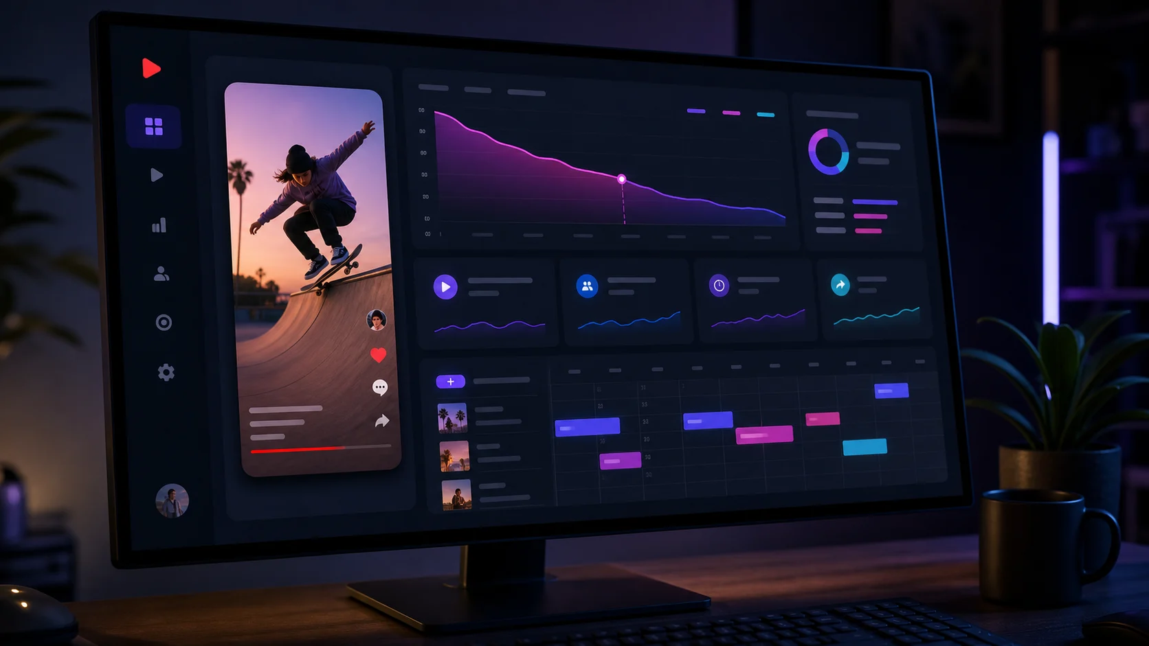Dashboard editorial pour optimiser des clips verticaux au format YouTube Shorts